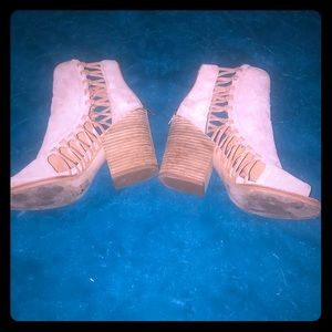 Open toe booties